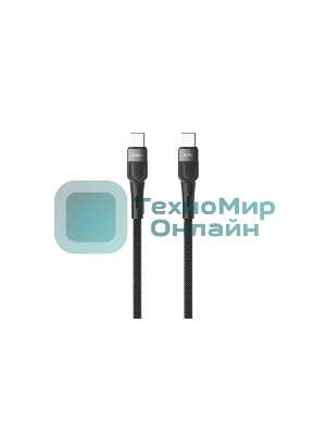 Кабель OLMIO BOLT, Type-C - Type-C, 60W, 1.2м, тканевая оплетка, черный