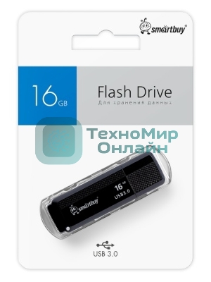 Флешка USB Smartbuy Dock (SB16GBDK-K3), 16Gb, USB 3.0/3.1, R/W 70/25, черный