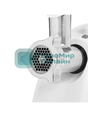 Мясорубка электрическая Аксион М641.02 белый, 2000 Вт, 3 кг/мин, реверс, защита от перегрузки, насадки - 6