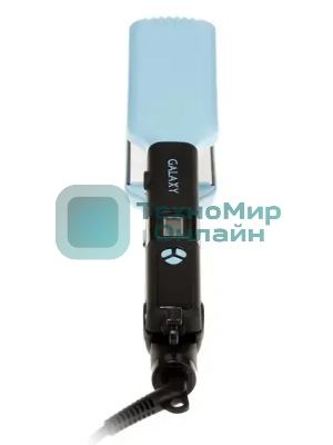 Выпрямитель для волос Galaxy GL 4505 черный/голубой, 27,5/57 мм, 200 °C, 1 режим