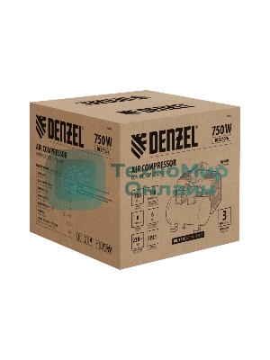 Компрессор Denzel DLS750/6 безмасляный малошумный 750 Вт, 140 л/мин,ресивер 6 л