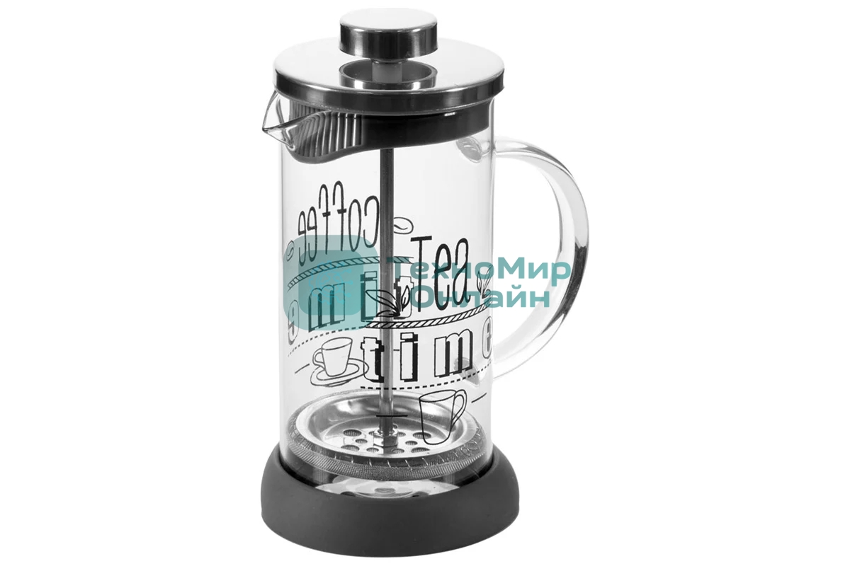 Френч-пресс MALLONY MOMENTO 350 мл из боросиликатного стекла с надписью на корпусе (007530)