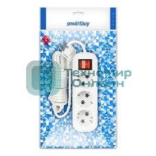 Удлинитель Smartbuy (SBE-16-3-07-ZS) 3 гнз х 7,0 м (16А/3.5 кВт, ПВС 3х1.0)
