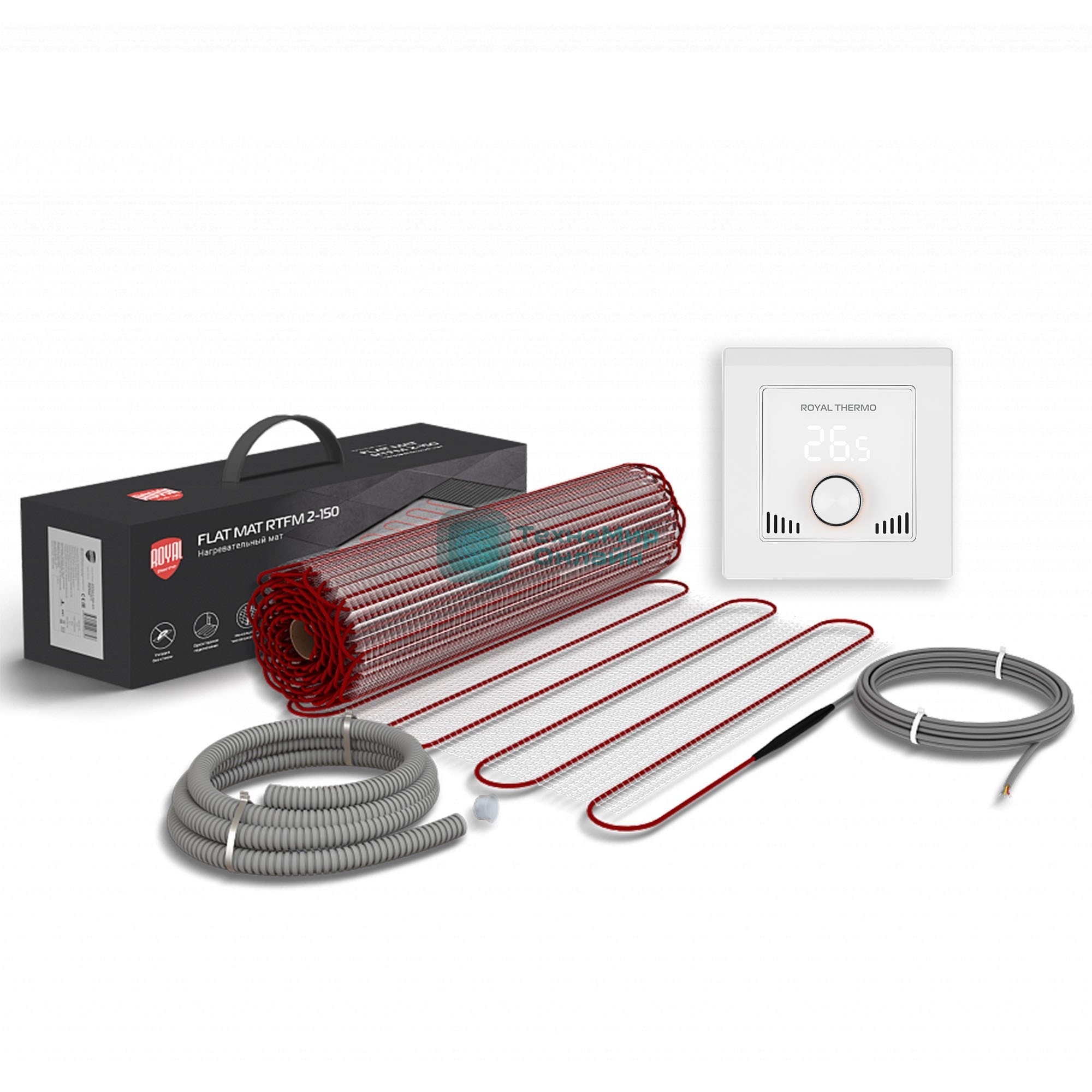 Мат нагревательный Royal Thermo Flat Mat RTFM 2-150-1 (комплект с терморегулятором RTI-16)