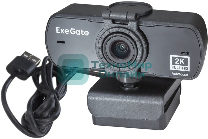Веб-камера ExeGate Stream C940 Wide 2K 2560x1440, 30 кадр/с, USB Type-A, микрофон (шумоподавление), универсальное крепление, штатив в комплекте
