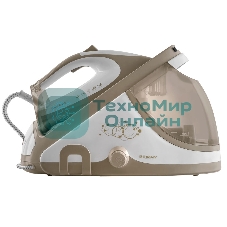 Парогенератор электрический Endever Delta-400, белый/бежевый, мощность 2600 Вт, пост. подача пара 140 г/мин, макс. паровой удар до 400 г/мин