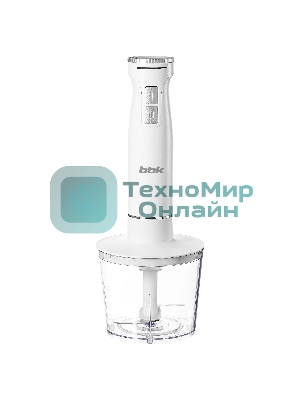Блендер погружной BBK KBH1401 белый, 1100 Вт, плавная регулировка, турбо