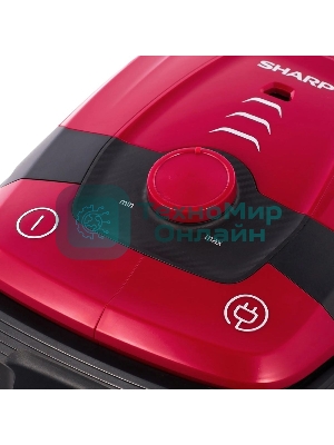 Пылесос Sharp ECKB19RR, красный/черный, 350/1900 Вт, уборка сухая, пылесборник мешок 2.3 л