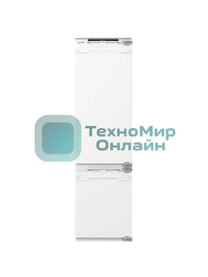 Встраиваемый холодильник Gorenje NRKI519E82WF, 193 см, электронное управление, цифровой дисплей, Wi-Fi, NoFrost Dual, Multiflow 360, контейнер CrispZone с контролем влажности, функция ConvertActive, AdaptTech, MultiAdjust, жесткое крепление, инверторный компрессор, уровень шума 35 дБ