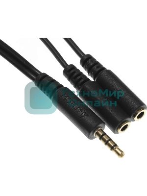 Адаптер аудио A4Tech AD-3P 2xJack 3.5 (f)/Jack 3.5 (m) 0.2м. черный