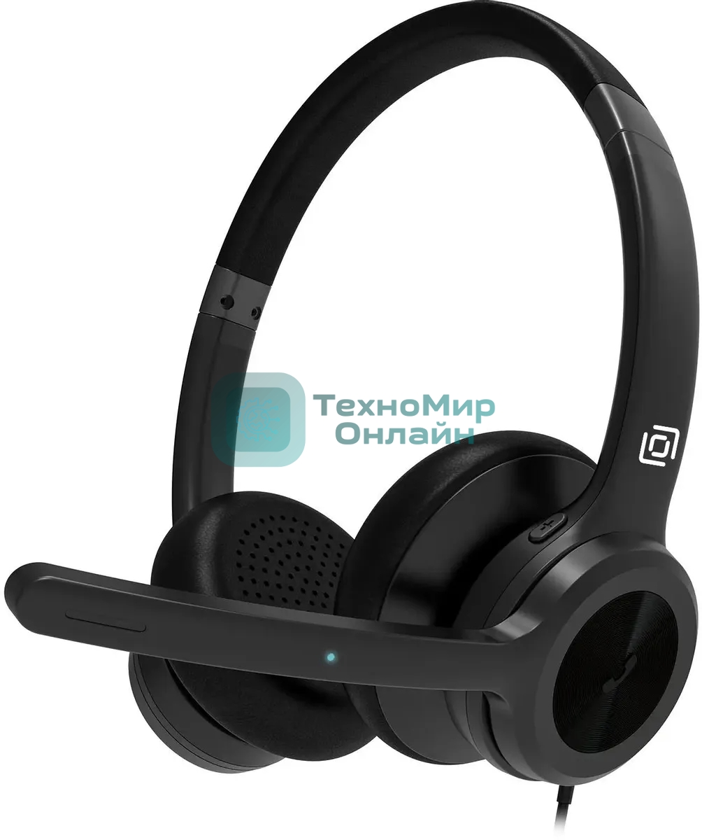 Гарнитура проводная с микрофоном Оклик HS-L800 черный накладные оголовье (1978719)