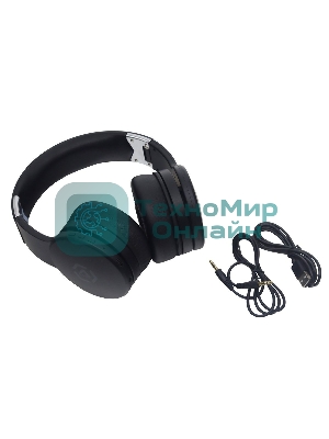 Беспроводные наушники Raskat ANC 1B черный, полноразмерные, Bluetooth + проводной, активное шумоподавление, складная конструкция, до 50 ч