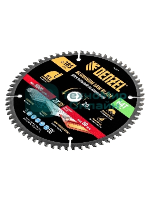 Пильный диск по алюминию Denzel ф185 х 20 мм, 64 зубьев
