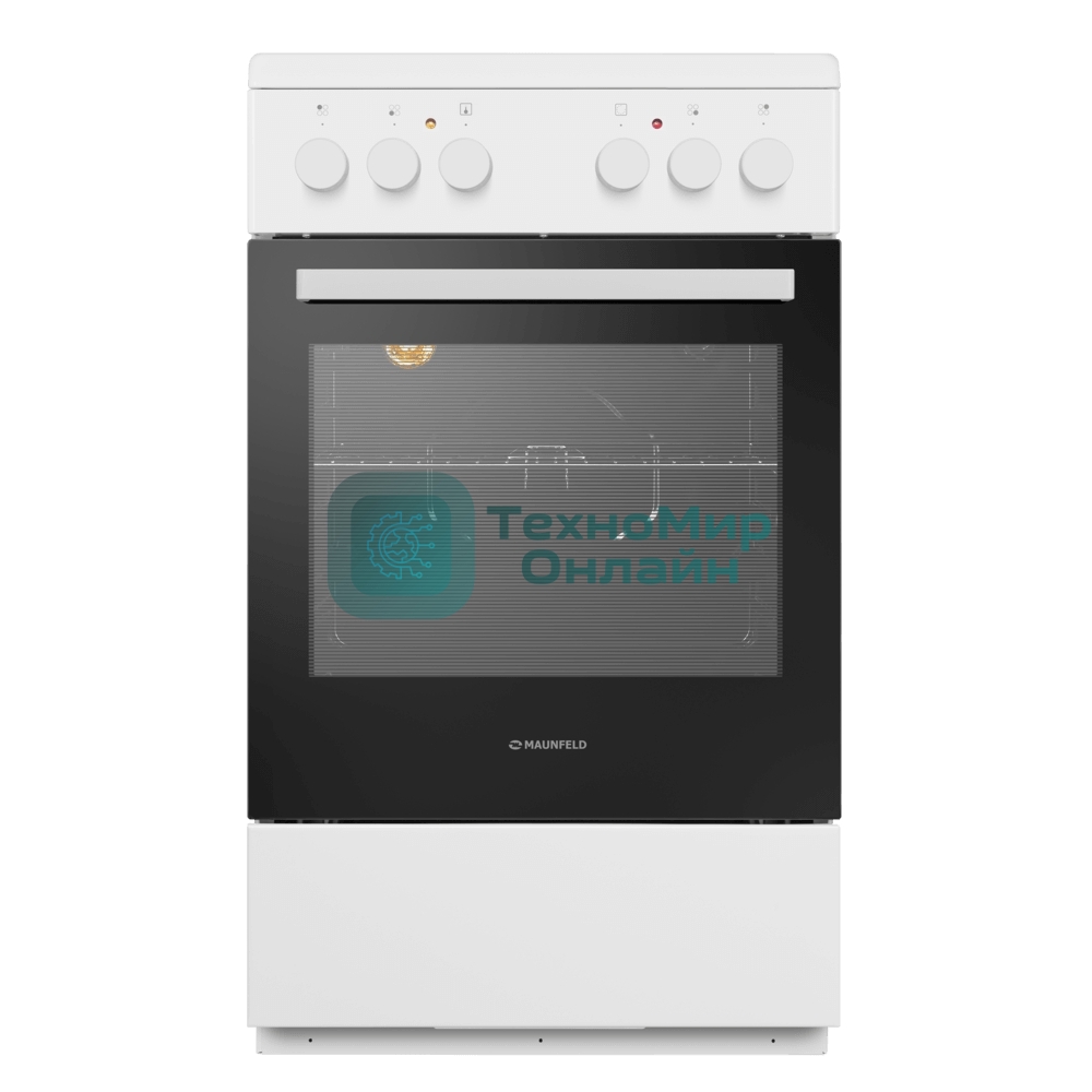 Плита электрическая Maunfeld MEC55CW07 белый, конфорок 4 шт, духовка 60 л, 50 см x 85 см x 60 см