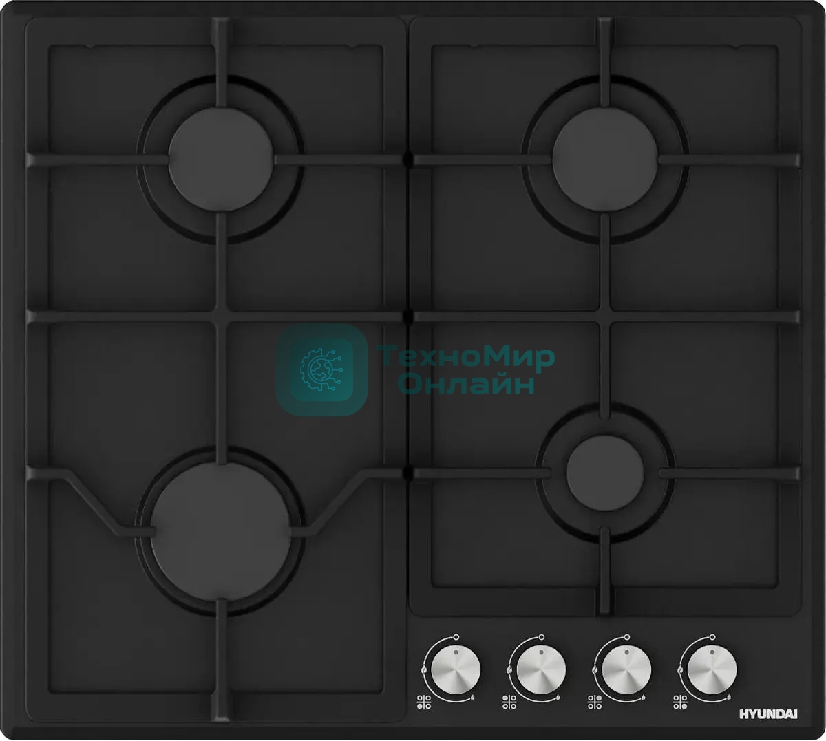 Газовая варочная панель Hyundai HHG 6432 BK черный
