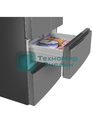 Холодильник Maunfeld MFF180NFSE01 нержавеющая сталь трехкамерный 224/113л морозилка снизу, No Frost