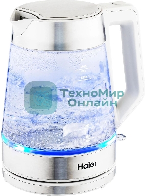 Чайник электрический Haier HK-500 1.7л. 2200Вт серый/белый корпус: стекло/пластик (TD0029955RU)
