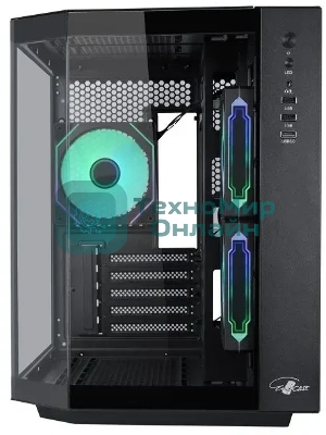 Корпус mATX Eurocase M2771 black, без БП, закаленное стекло 2 стороны