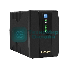 Источник бесперебойного питания ExeGate Power Back BNB-650.LED.AVR.2SH.RJ.USB (650VA/360W, LED, AVR,2*Schuko, RJ45/11, USB, батарея 12V 7.2Ah, Black)