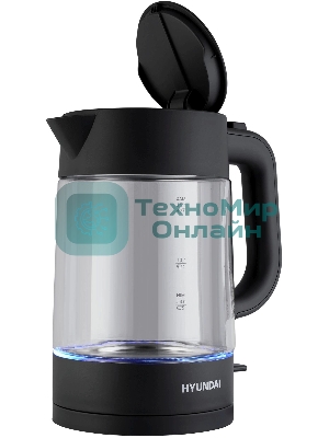 Чайник электрический Hyundai HYK-G7707 1.7л. 2200Вт графит корпус: стекло
