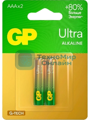 Батарея GP Ultra Alkaline 24AUA21-2CRSBC2 AAA (2шт)