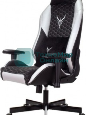 Кресло Knight Neon черный/серебряный, экокожа, 120 кг, механизм качания