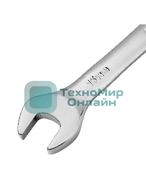 Ключ комбинированный трещоточный Denzel 16 мм, CrV, матовый хром