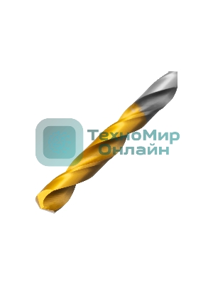 Сверло спиральное по металлу Denzel 5,5 х 139 мм, Р6М5, Golden Tip, удлиненное