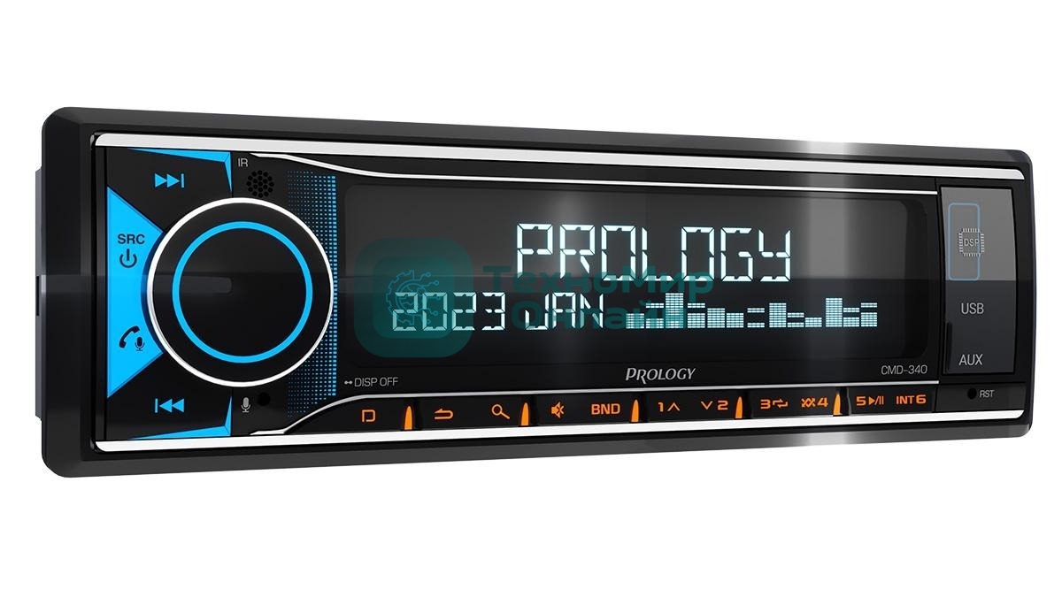 Автомагнитола Prology CMD-340, 1 DIN, Bluetooth, USB Type-A, AUX, пульт ДУ