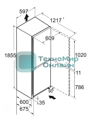 Холодильник Liebherr CNC 5203-22 001 белый двухкамерный 225/94л морозилка снизу