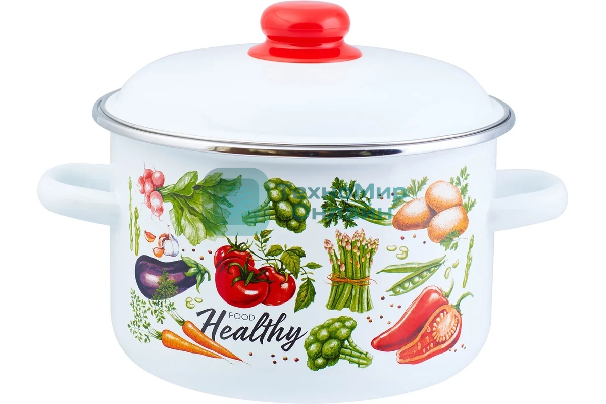 Кастрюля Appetite 1RD201M Veggies эмалированная сталь, цилиндрическая 4 л