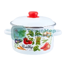Кастрюля Appetite 1RD201M Veggies эмалированная сталь, цилиндрическая 4 л