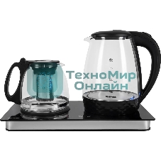 Чайник электрический Starwind SKG4044 1.8 л, 1800 Вт, черный/серебристый корпус: стекло