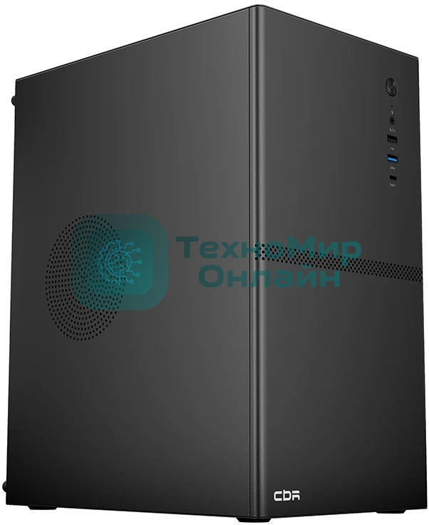 Компьютерный корпус CBR mATX Minitower V863, без БП, 1хUSB 3.0 Type C, 1хUSB 3.0, 1хUSB 2.0, HD Audio+Mic, черный PCC-MATX-V863-WPSU
