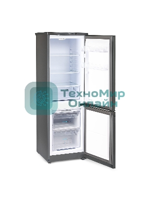 Холодильник Бирюса W418 графит двухкамерный 125/55л морозилка снизу