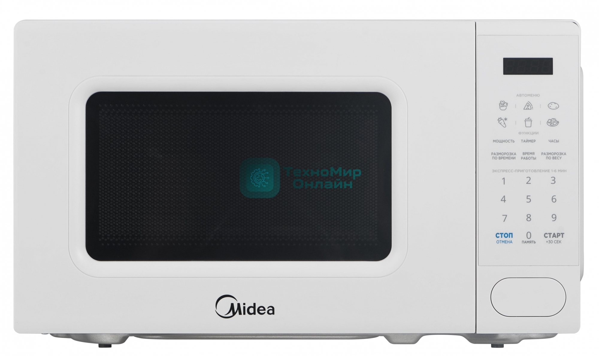 Микроволновая печь Midea EM720C2PR-W белый, 20 л, 700 Вт, переключатели - сенсор