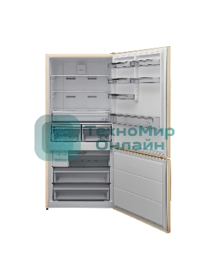 Холодильник Sharp SJ-653GHXJ52R бежевый двухкамерный 400/164 л морозилка снизу, No Frost