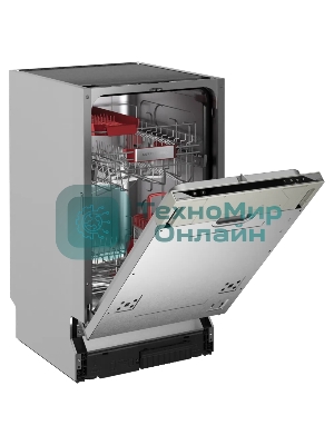 Встраиваемая посудомоечная машина Kuppersberg, High-Tech, 45 см, 10 комплектов, 3 корзины, 7 программ, конденсационная сушка, автоматическое открывание двери, LED подсветка, кнопочное управление, энергоэффективность А+++