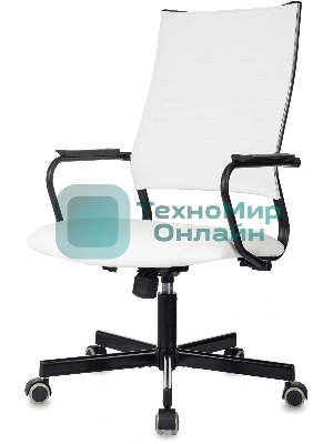 Кресло руководителя Бюрократ CH BALANCE белый экокожа крестов. металл черный