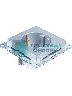 Механизм розетки 1-м СП AtlasDesign с заземл. защ. шторки 16А алюм. SchE ATN000345