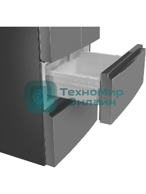 Холодильник Maunfeld MFF180NFSE01 нержавеющая сталь трехкамерный 224/113л морозилка снизу, No Frost