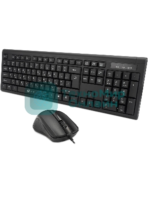 Комплект клавиатура+мышь Oklick 600M проводной, USB, 1200 DPI, чёрный