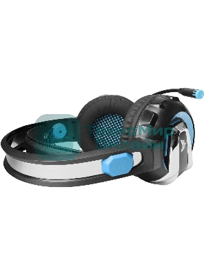 Гарнитура Crown CMGH-3101 чёрный/синий, проводная, подсветка