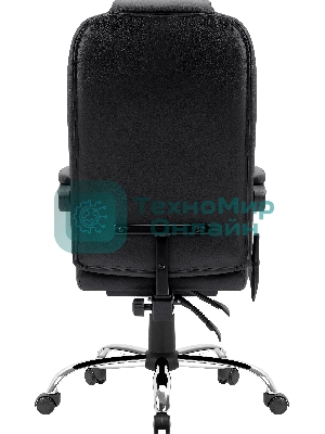 Кресло Defender CARDINAL черный, экокожа, 120 кг, подставка для ног, механизм качания