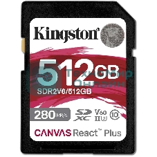 Флеш карта SDXC Kingston SDR2V6/512Gb Canvas React Plus w/o adapter 512Gb