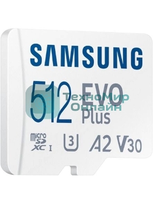 Флеш карта microSDXC 512Gb Samsung MB-MC512SA/EU EVO Plus + adapter