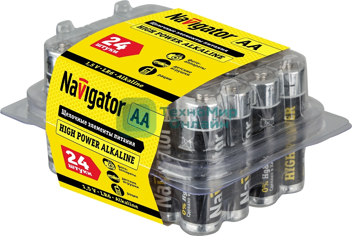 Элемент питания алкалиновый Navigator AA/LR6 NBT-NE-LR6-BOX24 (уп.24шт)