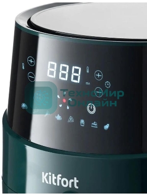 Аэрогриль Kitfort КТ-2222 зеленый, 1500 Вт, 3.3 л, сенсор, 8 программ