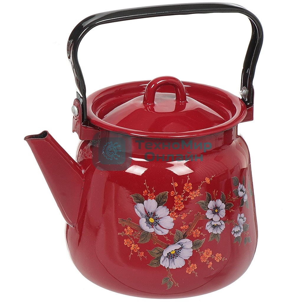Чайник СИБИРСКИЕ ТОВАРЫ С2716.ЯР, С2716.3ЯР,С2716.ЯР*106 Вишневый эмал 3,5 л с рис
