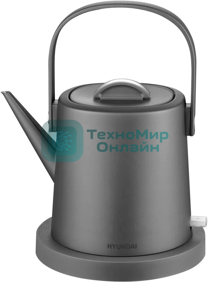Чайник электрический Hyundai HYK-S5502 1 л, 1200 Вт, титан/титановый корпус: металл